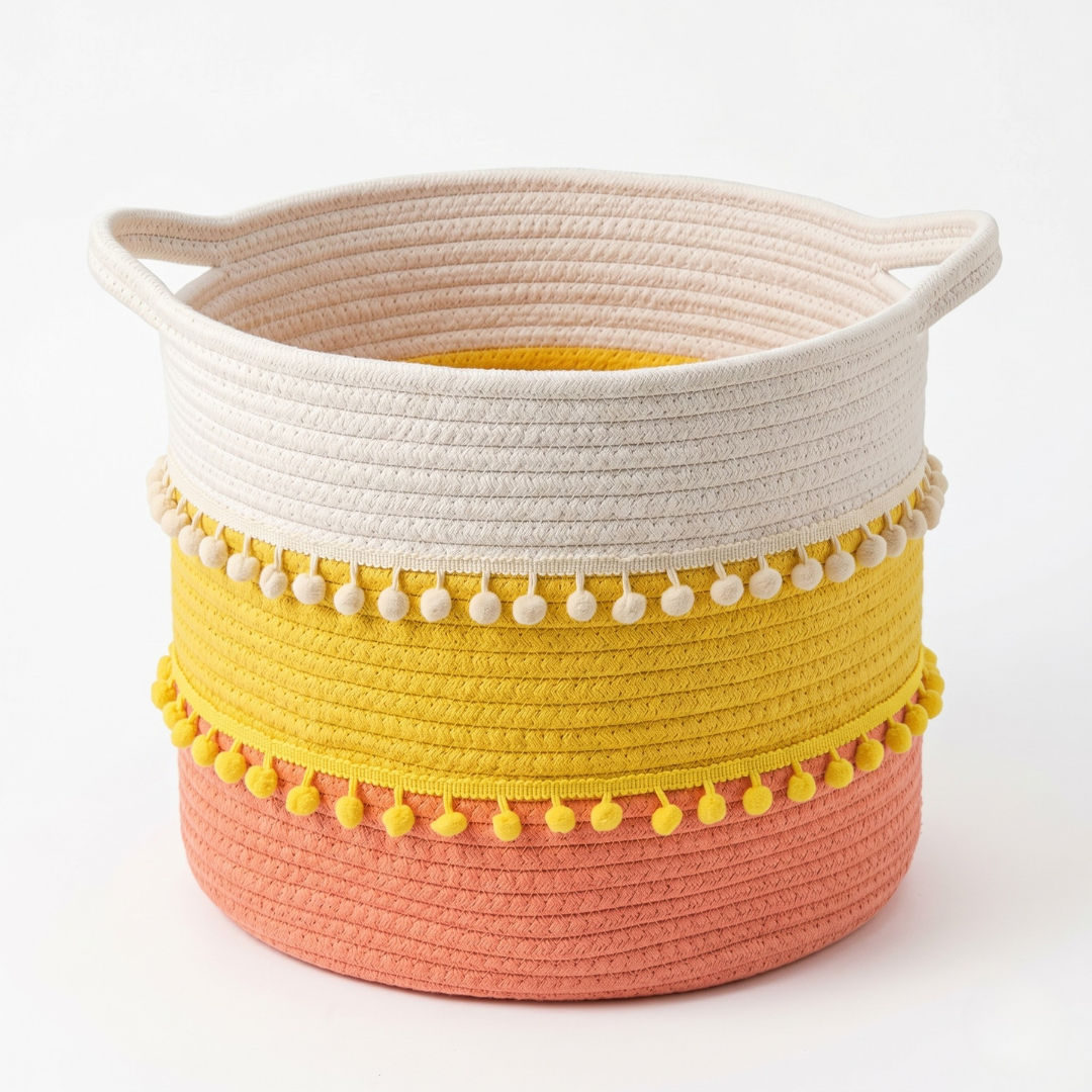 Eco-Friendly Cotton Basket for Stylish Organizing